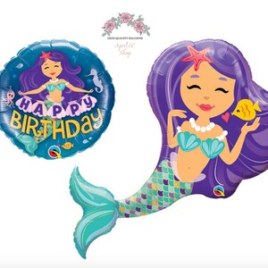 38&#39;&#39; Mermaid Balloon| Mermaid Foil Balloon| Mermaid Mylar| 18&#39;&#39; Birthday Mermaid Balloon| Mermaid Balloon| Mermaid Birthday Balloon| Mermaid