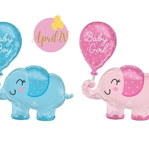 31&#39;&#39; Baby Girl Elephant Balloon| Baby Boy Elephant Balloon| Baby shower Balloon| Baby shower foil Balloon, Baby boy Balloon| Baby Girl
