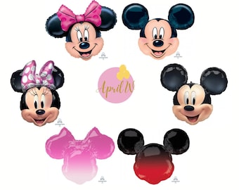 31'' MICKEY MOUSE BALLOON| Minnie Mouse Balloon| Minnie and Mickey Head Balloon| Mickey Mouse Party| Minnie Mouse Birthday Balloon| Mickey