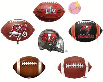 Super Bowl LV Balloon| 36'' Football Foil Balloon| Super Bowl Party Decor| Buccaneers Balloons| Buccaneers Foil Balloon| Buccaneers Party