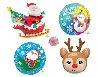 Office Christmas Party Christmas Party Christmas Decoration Christmas Balloons Santa Claus Balloon 18 Santa Sleigh Balloon Holiday