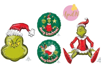 GRINCH Balloon| Grinch Foil Balloon |Christmas Balloons| Christmas Foil Balloons| Christmas Party Decor| Christmas Party