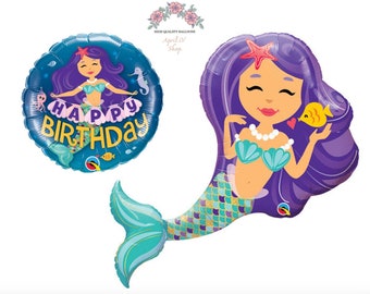 38'' Mermaid Balloon| Mermaid Foil Balloon| Mermaid Mylar| 18'' Birthday Mermaid Balloon| Mermaid Balloon| Mermaid Birthday Balloon| Mermaid