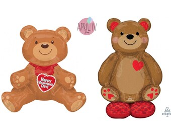 HUGE 48'' VALENTINE Teddy Bear Balloon| 19''Teddy Bear Balloon| Valentine Balloons| Valentine Foil Balloons| Valentine Bear Balloon