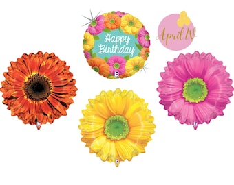 24'' YELLOW FLOWER BALLOON| Birthday Sunflower Foil Balloon| Sunflower Party Decor| Sunflower Birthday Balloon| Sunflower Balloons