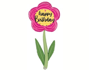 TALL 5ft BIRTHDAY FLOWER Balloon| Birthday Flower Foil Balloon| Flower Balloon| Floral Birthday Balloon| Flower Foil Balloon