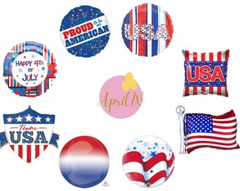 4th of July Foil Balloons| 4th of July Balloons| 4th of July Party decor| 4th of July Party| American Balloons| USA Balloons