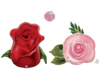 33'' RED ROSE BALLOON| 30'' Pink Rose Balloon|Red Rose Mylar| Rose Foil Balloon| Roses Balloons | Red Rose| Pink Rose Foil Balloon| Roses