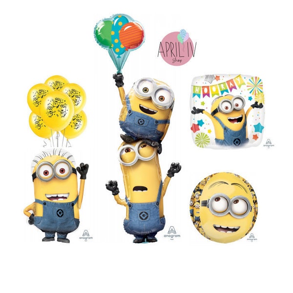 75'' Minions Balloons| 25''Minion Balloon| 18'' Despicable Me Birthday Balloon| 16'' Despicable Me Orbz Balloon|12'' Despicable Me Latex Set