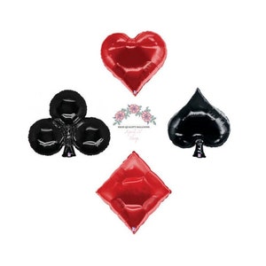 30'' CASINO HEART BALLOON| 30'' Casino Diamond| 39'' Casino Club| 34'' Casino Spade| Casino Balloons| Casino Party Decor| Casino Decor image 1