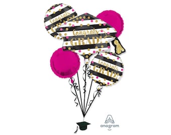 Congrats Grad Bouquet| Graduation Balloons| Grad Foil Balloons| Congrats Foil Balloon| Grad Party Decor| Congrats Party Decor| Grad Balloon