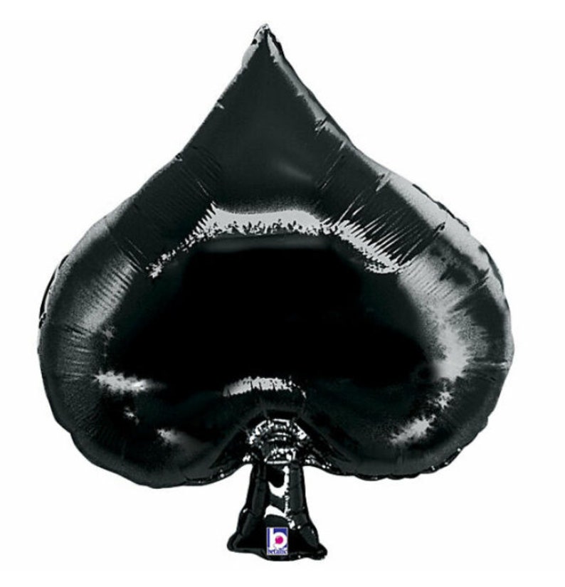 30'' CASINO HEART BALLOON| 30'' Casino Diamond| 39'' Casino Club| 34'' Casino Spade| Casino Balloons| Casino Party Decor| Casino Decor CASINO SPADE