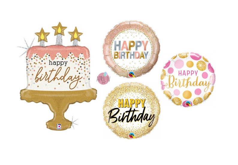 Rose Gold Birthday Balloons Gold Birthday Balloons 33/'/' Birthday Gold and Pink Confetti Cake Gold Bday Pink and Gold Birthday Balloon
