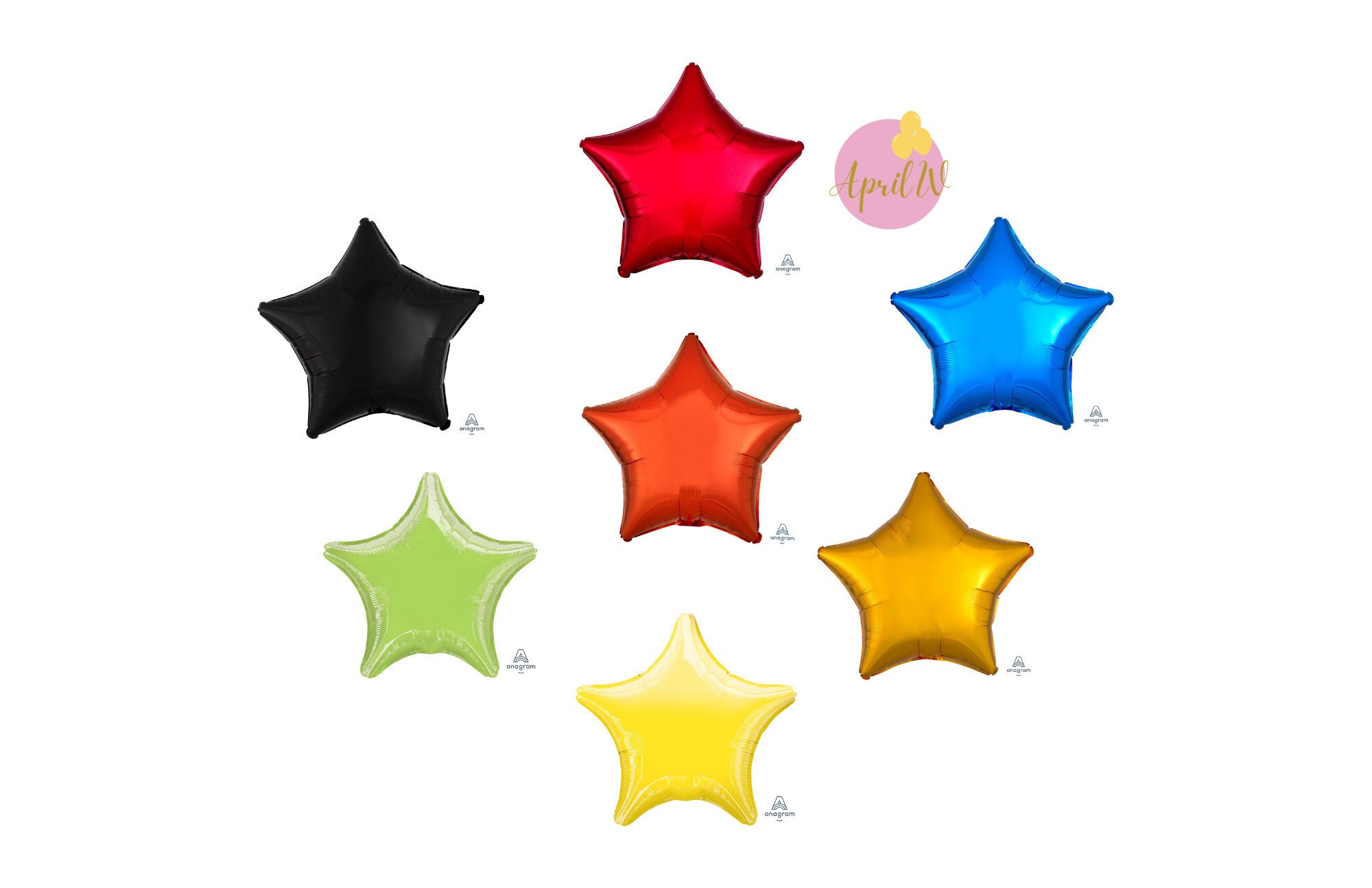 18'' Star Foil Balloons| Star Birthday Balloons| Star Mylar Balloons| Star Party Decor| Birthday Star Balloon| Metallic Star Balloons