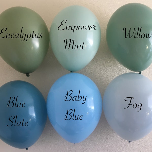 Matte Blue, Green Latex Assortment| Latex Balloons| Green Latex Balloons| Blue Latex Balloons| Matte Balloons