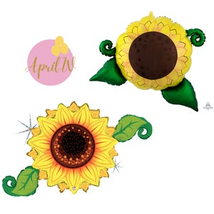 46&#39;&#39; JUMBO SUNFLOWER | 30&#39;&#39; Sunflower Balloon | Flower Balloon | Bridal Party Balloon | Mother&#39;s Day Balloon | Floral Birthday Balloon