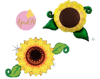 46'' JUMBO SUNFLOWER | 30'' Sunflower Balloon | Flower Balloon | Bridal Party Balloon | Mother's Day Balloon | Floral Birthday Balloon