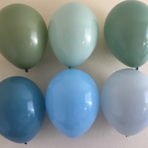 Matte Blue, Green Latex Assortment Latex Balloons Green Latex Balloons Blue Latex Balloons Matte Balloons image 2