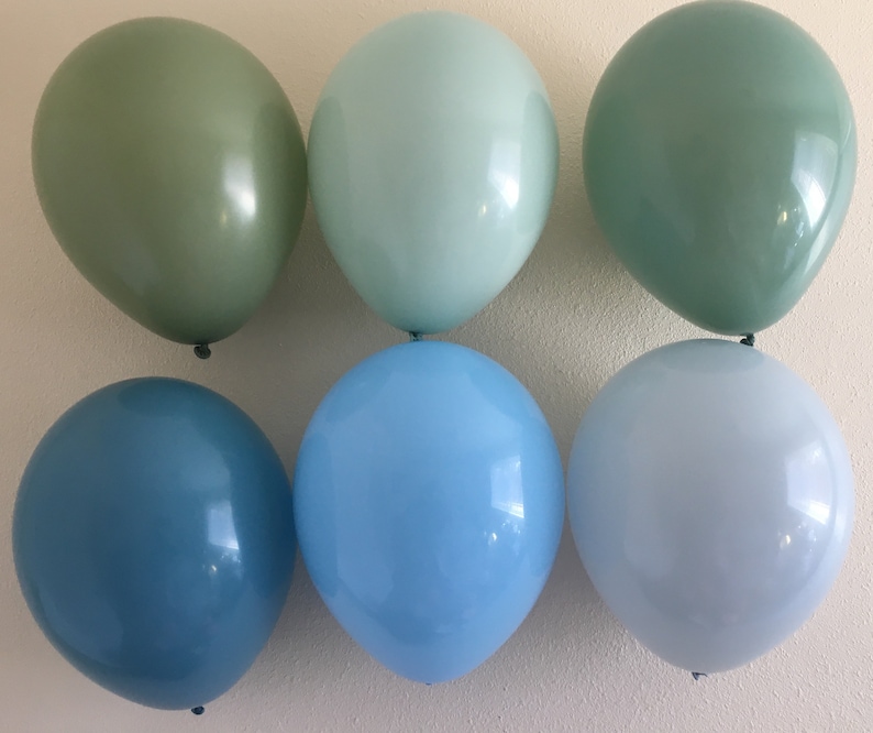 Matte Blue, Green Latex Assortment Latex Balloons Green Latex Balloons Blue Latex Balloons Matte Balloons image 2