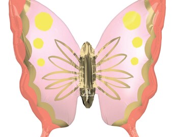 30'' BUTTERFLY BALLOON| 30'' Monarch Butterfly| Balloon Fairy Decorations | Butterfly decorations| Butterfly Party Decor I Pink and Gold