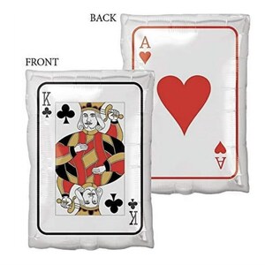 30'' Queen of Hearts/Ace of Spades Balloon| 28'' Casino Balloon| Roll the Dice| Casino Night Balloon| Casino Party Decor|Casino Foil Balloon 17" KING AND A