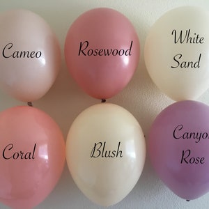 Matte Latex Balloons| Rosewood Latex Balloon| Canyon Rose latex Balloon| Cameo Latex Balloon| Coral latex Balloon| Blush Latex Balloon