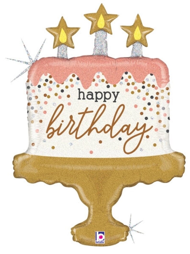 Rose Gold Birthday Balloons Gold Birthday Balloons 33/'/' Birthday Gold and Pink Confetti Cake Gold Bday Pink and Gold Birthday Balloon