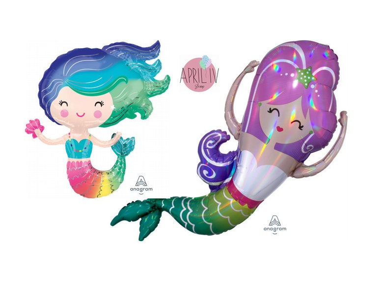 Mermaid Mylar Balloon|\u00a0Mermaid Birthday Party 41/'/' IRIDESCENT MERMAID Balloon|\u00a030/'/' Colorful Mermaid Balloon Mermaid Foil Balloon