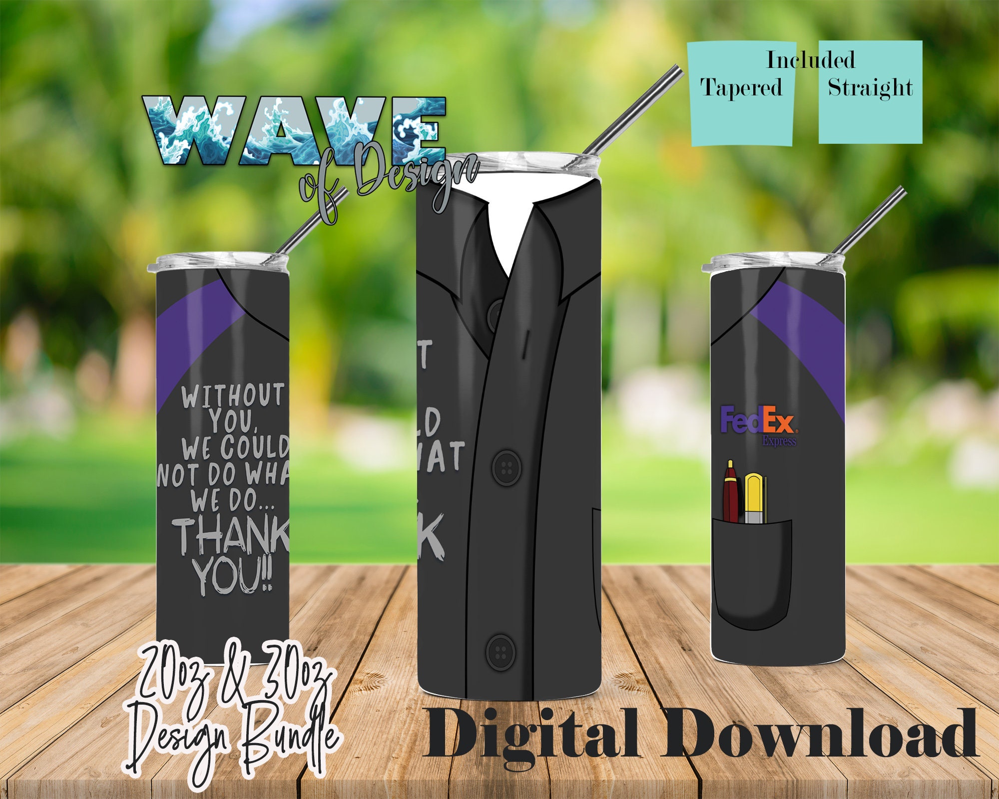 Fedex Driver Appreciation 20oz & 30oz BUNDLE Skinny Tumbler Etsy