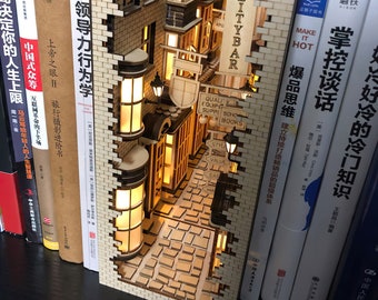 Alley Book Nook - Book Shelf Insert - Bookcase with Light Model Building Kit