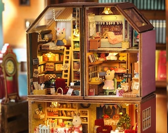 DIY Miniature Rabbit Condo Kit | Dollhouse with LED Lights