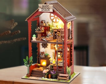 Mini Shack House Miniatures Dollhouse Kit || 1:24 with light  adult craft gift decor