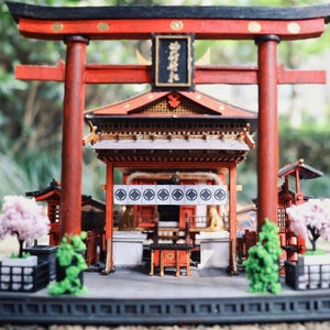 DIY Inari Shrine Kyoto Wooden Miniature Doll House kit || Adult Craft Gift Decor