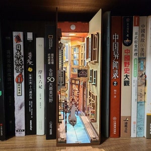 Viaggia a Venezia, Italia Book Nook - Inserto per libreria - Libreria con kit di modellismo leggero