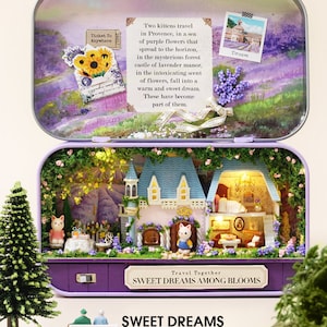DIY Sweet Dream Miniature Box Doll House Kit || 1:24 with light kid craft and adult craft