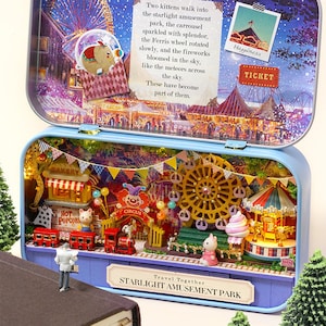 DIY Starlight Vergnügungspark Miniatur Box Puppenhaus Kit || 1:24 mit leichte Kinder Basteln und Erwachsenen Handwerk