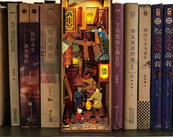 China Town Book Nook - Book Shelf Insert - Bookcase with Light Model Building Kit