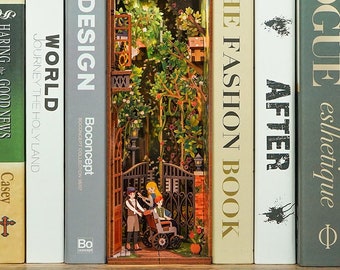 Secret Garden Book Nook - Book Shelf Insert - Bookcase with Light Model Building Kit