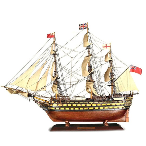 1:150 DIY Royal Navy HMS History Battle Wooden Ship with assemble instruction