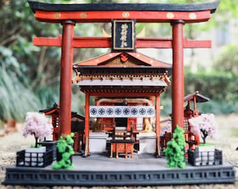 DIY Inari Shrine Kyoto Wooden Miniature Doll House kit || Adult Craft Gift Decor