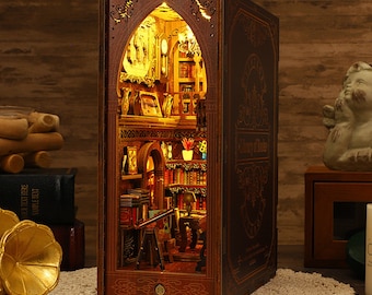 My Secret Library Book Nook - Book Shelf Insert - Bookcase with Light Model Building Kit