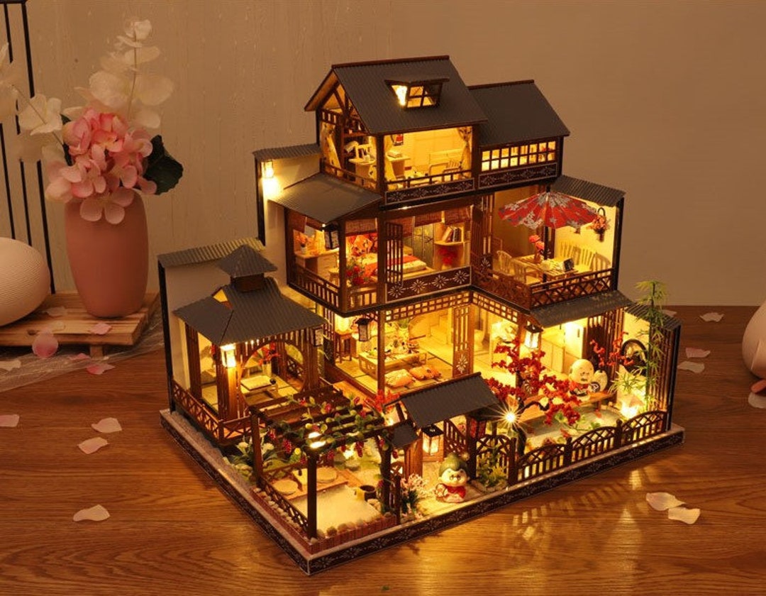 DIY Japanese Style Villa Wooden Miniature Doll House Kit Large