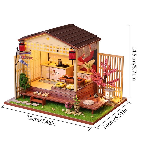 Kit per case delle bambole in miniatura in miniatura in stile ristorante  giapponese fai-da-te // 1:24 con luce Adult Craft Gift Decor -  Italia