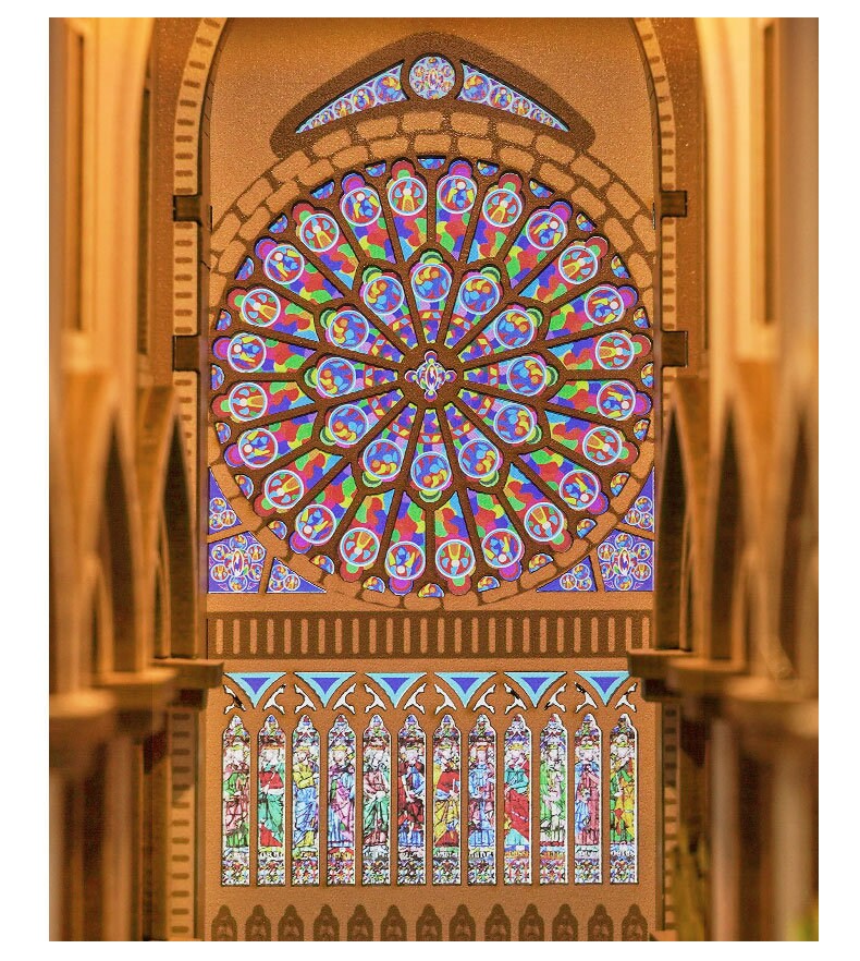 Notre Dame Cathedral Book Nook Book Shelf Insert Bookcase Etsy