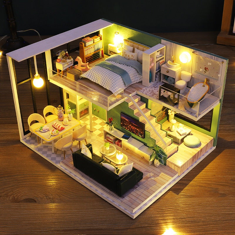 Forest Secrect House DIY Miniature Diorama with Led Light