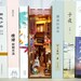 Japanese Street Book Nook - Book Shelf Insert - Bookcase with Light Model Building Kit 