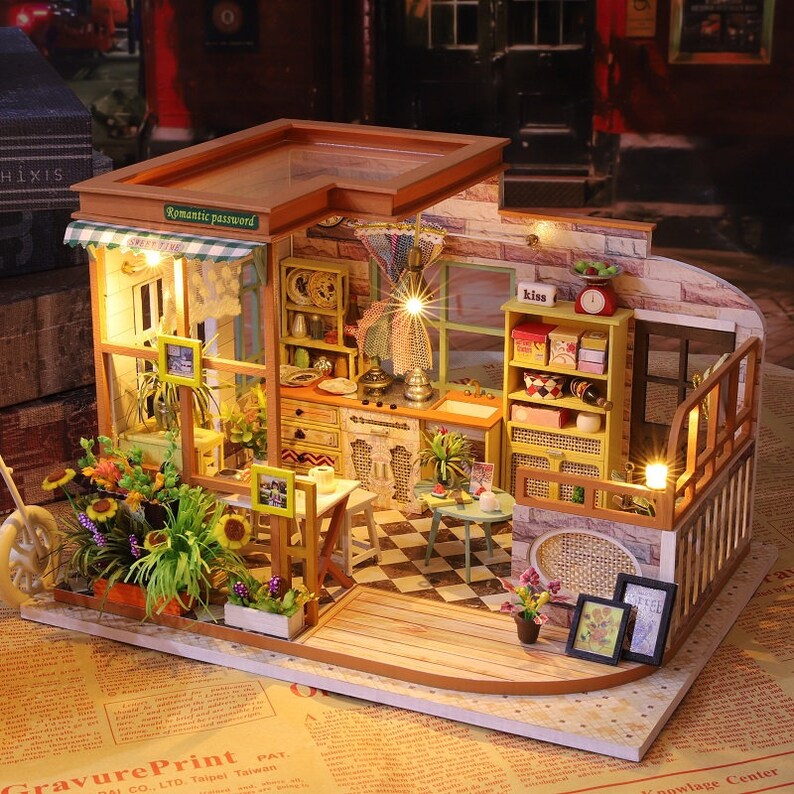 DIY Romantic Coffee Shop Miniature Doll House Kit 1:24 - Etsy