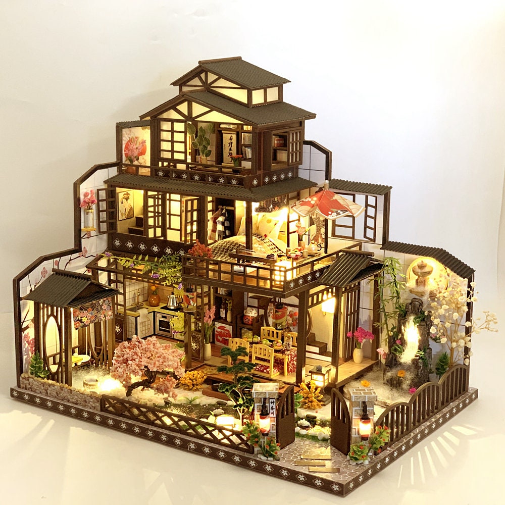 Casa de muñecas DIY dulce Dollhouse kit modelo de madera vidrio mini casa artesanía casa Kit 