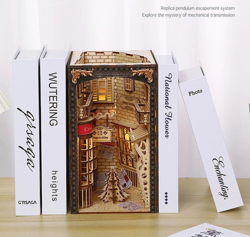 Kit serre-livres en bois Diagon Alley,Support d'étagère,Décoration