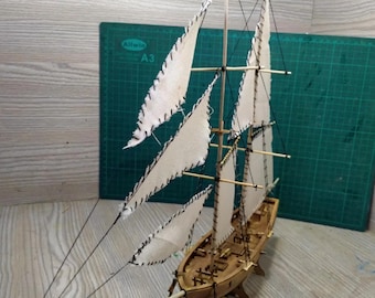 1/100スケール DIY 古代木製帆船（組み立て説明書付き）